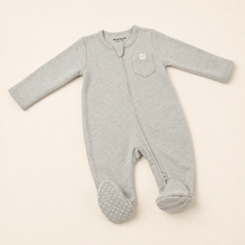 Load image into Gallery viewer, Organic Baby Sleepsuit - Grey, alternate product view