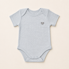 Load image into Gallery viewer, Organic Cotton Baby Bodysuit - Grey, overhead product view