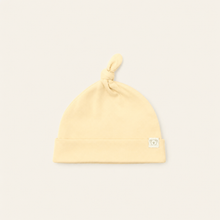 Load image into Gallery viewer, Organic Knot Hat - Yellow, overhead product view