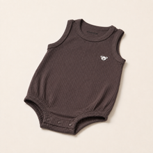Load image into Gallery viewer, Organic Rib Bubble Romper - Burgundy, alternate product view