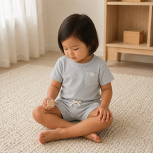 Load image into Gallery viewer, Organic Two-Piece Pyjama Set - Grey, lifestyle image