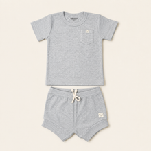 Load image into Gallery viewer, Organic Two-Piece Pyjama Set - Grey, overhead product view