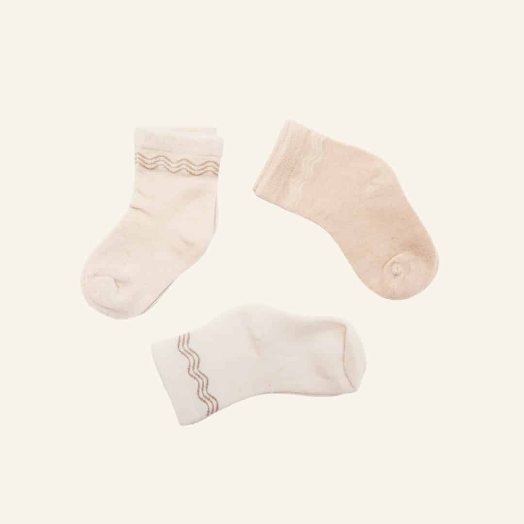 Organic Baby Socks Solid Waves (3 Pack) Babynor
