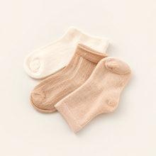 Load image into Gallery viewer, Organic Baby Mesh Socks - Caramel (3 Pack), alternate product view
