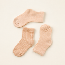 Load image into Gallery viewer, Organic Baby Mesh Socks - Caramel (3 Pack), overhead product view
