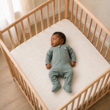 Load image into Gallery viewer, Organic Baby Sleepsuit - Green, lifestyle image
