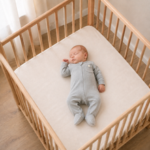 Load image into Gallery viewer, Organic Baby Sleepsuit - Grey, lifestyle image
