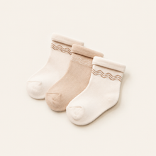 Load image into Gallery viewer, Organic Baby Socks - Solid Waves (3 Pack), alternate product view
