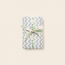 Load image into Gallery viewer, Organic Baby Swaddle Blanket - Grey Zig Zag, overhead product view
