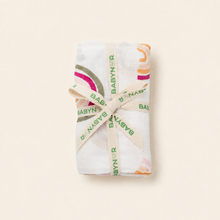 Load image into Gallery viewer, Organic Baby Swaddle Blanket - Rainbow, overhead product view
