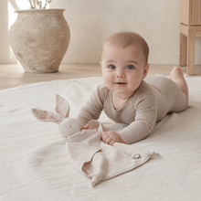 Load image into Gallery viewer, Organic Cotton Muslin Baby Comforter - Beige, lifestyle image
