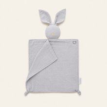Load image into Gallery viewer, Organic Cotton Muslin Baby Comforter - Grey, overhead product view
