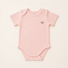 Load image into Gallery viewer, Organic Cotton Baby Bodysuit - Pale Pink, overhead product view
