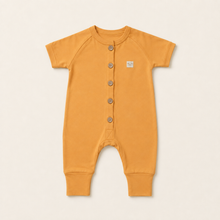 Load image into Gallery viewer, Organic Cotton Onesie/Romper - Mustard, overhead product view
