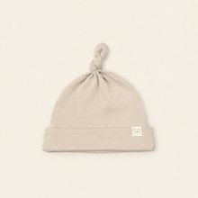 Load image into Gallery viewer, Organic Knot Hat - Beige, overhead product view
