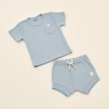Load image into Gallery viewer, Organic Two-Piece Pyjama Set - Blue, alternate product view
