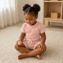 Load image into Gallery viewer, Organic Two-Piece Pyjama Set - Pink, lifestyle image
