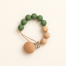 Load image into Gallery viewer, Silicone Pacifier Clip - Emerald, overhead product view
