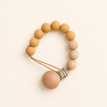 Load image into Gallery viewer, Silicone Pacifier Clip -  Mustard, overhead product view

