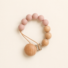 Load image into Gallery viewer, Silicone Pacifier Clip - Pastel Pink, overhead product view
