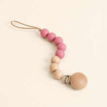 Load image into Gallery viewer, Silicone Pacifier Clip - Rose, alternate product view
