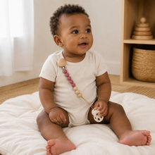 Load image into Gallery viewer, Silicone Pacifier Clip - Rose, lifestyle image
