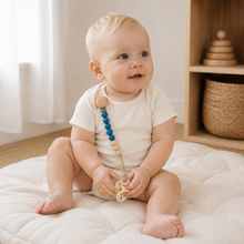 Load image into Gallery viewer, Silicone Pacifier Clip - Sapphire, lifestyle image
