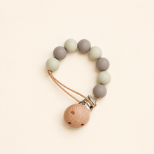 Load image into Gallery viewer, Silicone Pacifier Clip - Taupe, overhead product view
