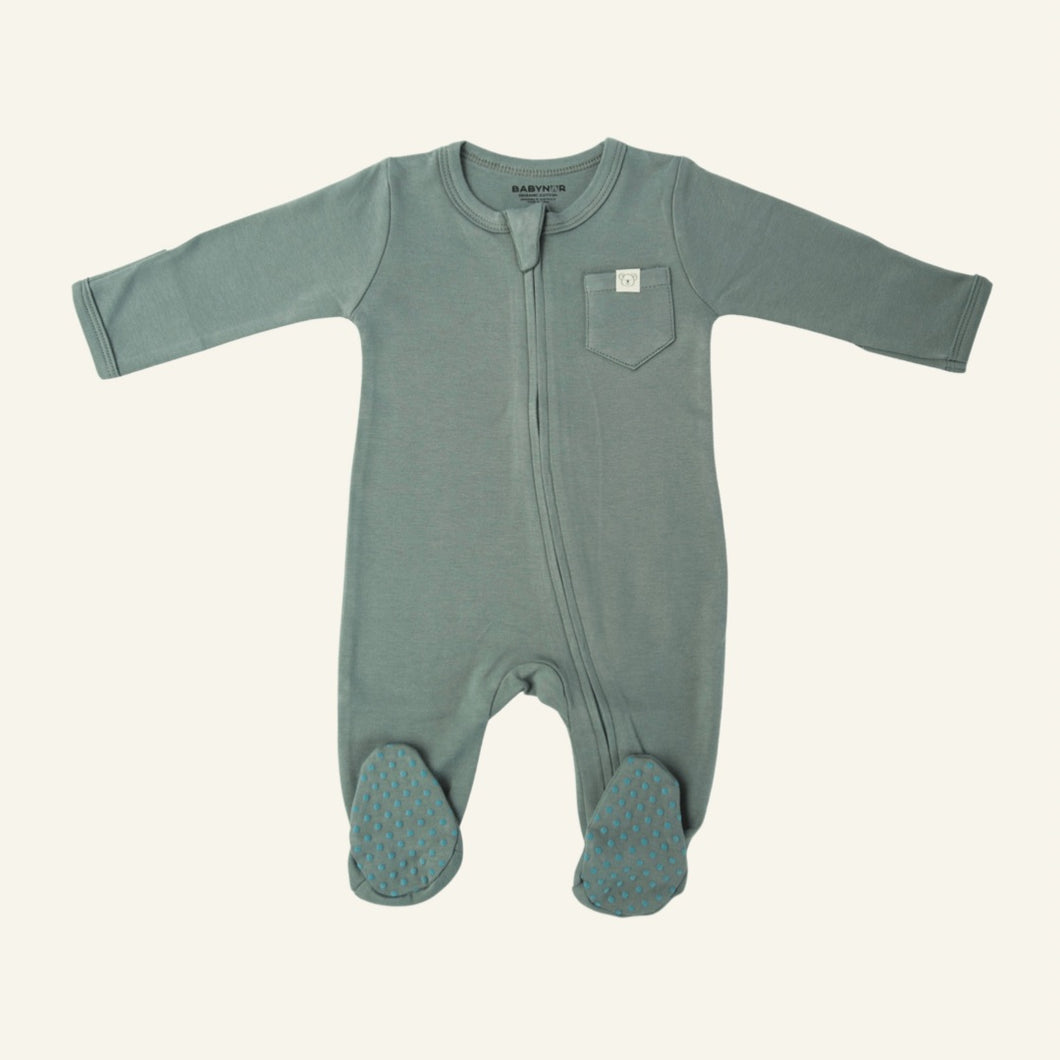 Organic Baby Sleepsuit - Green - Babynor