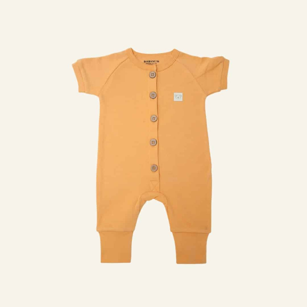 Organic Baby Romper - Mustard