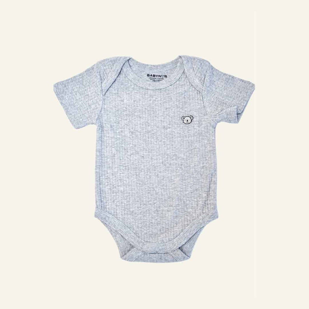 Organic Cotton Baby Bodysuit - Grey