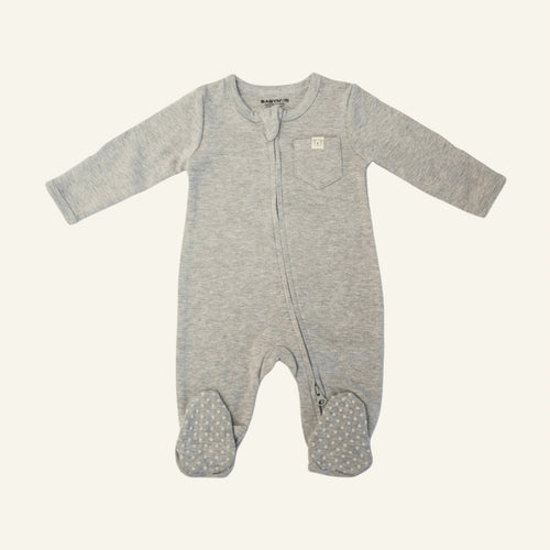 Organic Baby Sleepsuit - Grey - Babynor