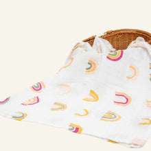 Load image into Gallery viewer, Rainbow muslin baby swaddle
