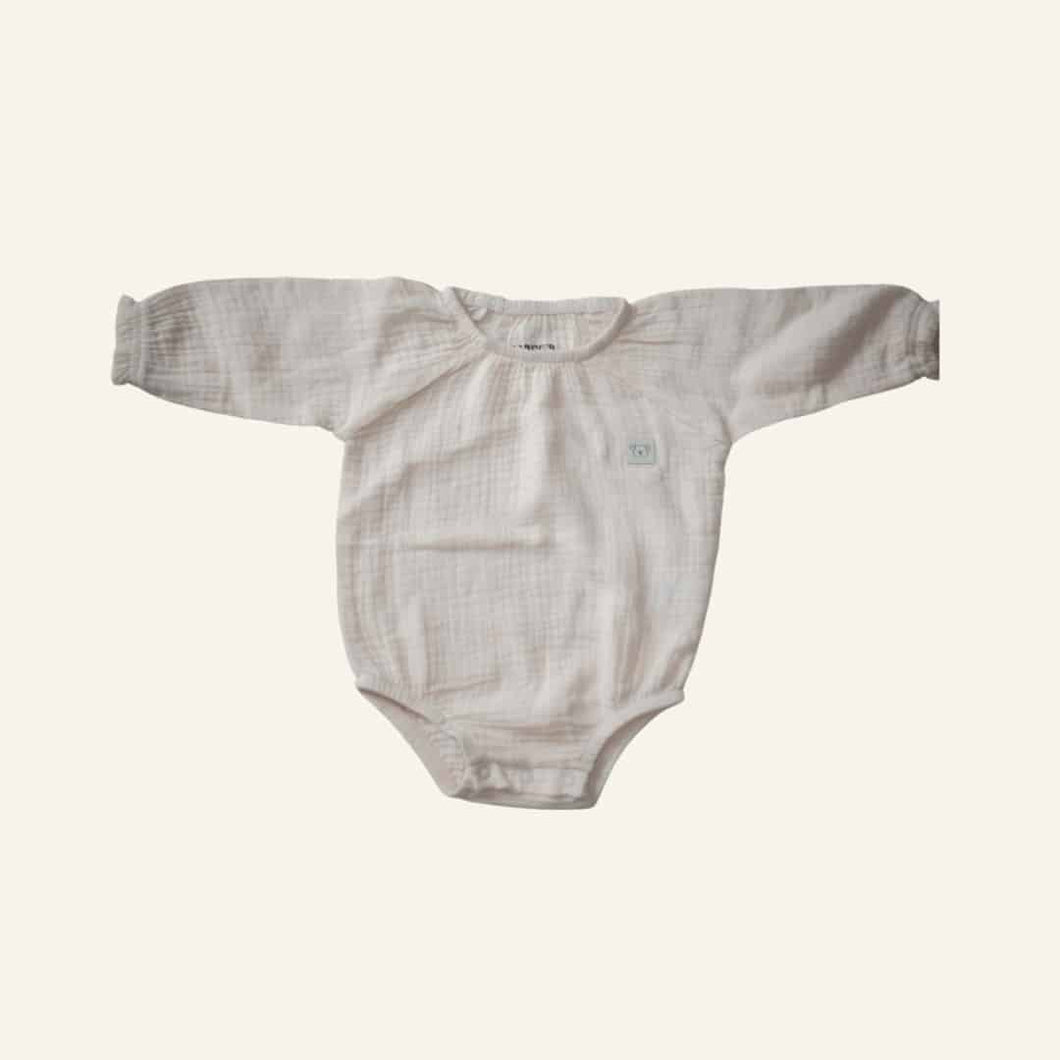 Cream Baby Muslin Bubble Romper